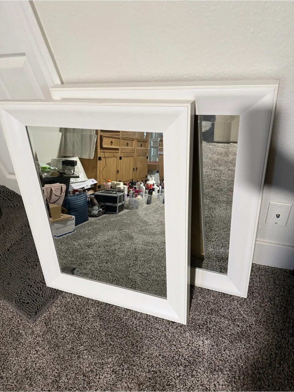 White Framed Wall Mirror - Brand Unspecified